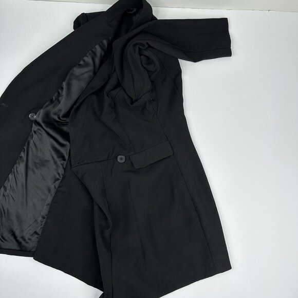 Endless Rose Women's Black Double Breasted Long Sleeve Blazer Romper Medium - Picture 9 of 16